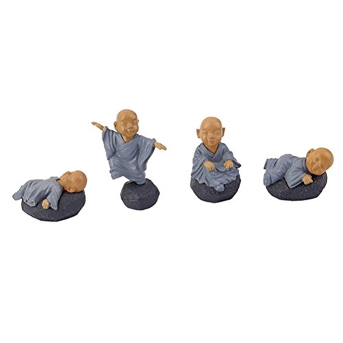 OUNONA Gartenfigur Gartenornament Auto Dekoration mit 12pcs PVC Meditation Mönche - 8