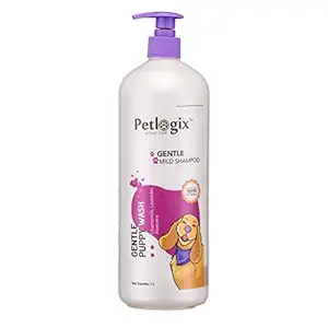 Petlogix Natural Gentle Puppy Wash Shampoo for Pet Cats, Dog & Puppies Cleanser with Lavender & Chamomile Extracts, 1L