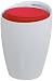 Produktbild AC Design Furniture 48542 Sitzhocker Amalie weiß, Sitzkissen Kunstleder rot mit Stauraum und Griff, circa 35,5 x 51 cm