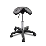 WDLF Round Salon Beauty Stool Hight Adjustable Swivel Gas Lift Massage Stool Chair for Hairdressing Manicure Tattoo Therapy Beauty Massage Spa Salon (B-Black)