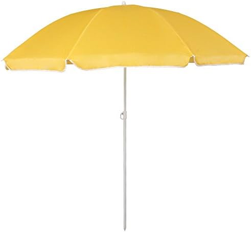 Beach Umbrella Folding Parasol Sun Shade Summer Holiday Protection 150cm Travel (Yellow)
