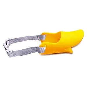 48MIC Duck Bill Type Anti-bite and Anti-Called Dogs Muzzle Masks??Pet Mouth Eat-Proof Silicone Material??Suitable for Small and Medium-Sized Dogs (M, Yellow)