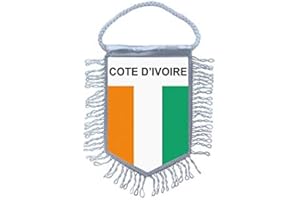 Akachafactory Fanion Mini Drapeau Pays Voiture Decoration Cote D'Ivoire ivoirien