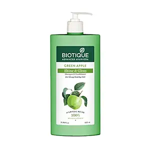 Biotique Green Apple Shine & Gloss Shampoo & Conditioner For Glossy Healthy Hair, 650ml