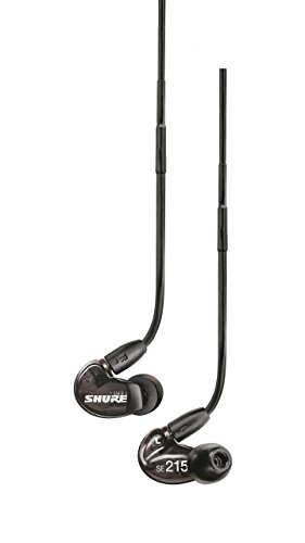 Shure SE215-K-E, auriculares in-ear con aislamiento de sonido de gran calidad, sonido cálido y con detalles con graves mejorados, cable desmontable,negro