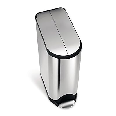 Simplehuman Poubelle papillon à pédale 45 litres acier inoxydable brossé anti-traces