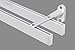 Produktbild rechteckige moderne Gardinenstange 35x14 mm Vorhangstange Innenlauf Wandbefestigung 2-Lauf-weiß-2,40 m