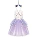 Produktbild OBEEII Einhorn Kostüm Sommer Kleider Mädchen Festlich Cosplay Party Prinzessin Tutu Rock für Festival Karneval Geburtstag Performance Halloween Fotoshooting Violett 3-4 Jahre