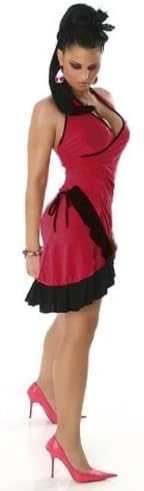 pink black mini club latino evening dress one size 8 /10/12 salsa style (8/10/12, pink)