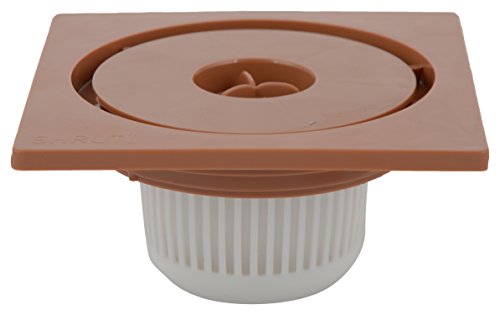 SHRUTI Plastic Drain Cover with Filter Cup Set (6 cm x 6 cm x 2 cm, Brown, 1263 Teracota)