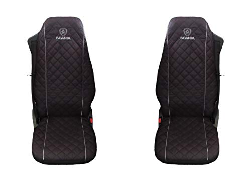 AVITON LTD - 2 x Camiones Fundas de Asiento Negro Fundas para Camiones Scania 4 Serie R Serie Gris kerder