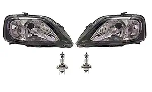 K D Headlight Assembly for Mahindra Logan (Right & Left both Sides, BLACK)