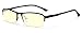 Price comparison product image Jins pc Glasses Computer Eyewear (Light Brown Lenses, Cuts Blue Light by 50%) black