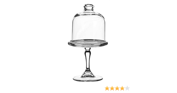 Mini Presentoir A Patisserie Sur Pied Rond En Verre Transparent Avec Cloche En Verre Amazon Fr Cuisine Et Maison