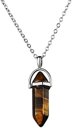 Mrs IXIQI Natural Quartz Crystal Point Pendant With 45cm Chain (BT_014_white1)