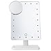 LED Makeup Mirror with Removable 10x Magnifying Mirror - 20 LED Touch Screen Dimmable Vanity Mirror Illuminated Cosmetic Mirror with Bidirectional Rotation - Beauty Mirror for Tabletop, Bedroom, Dressing, Shaving, White