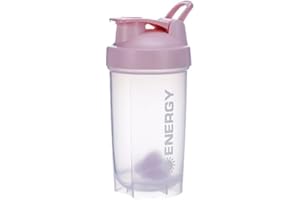 DDSHUN Shaker per proteine da 500 ml, Bottiglia per Polvere proteica, con Miscelatore a Sfera, Senza BPA, per Palestra, a Prova di perdite, Bottiglia per Fitness, Portatile, per Allenamento (Rosa)