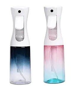 Hair Spray Bottle, Spray Water Bottle Refillable Continuous Pressurized Mist Sprayers Empty Misting Bottle for Hair Styling, Skin Care, Showering Pets, Plants, Ironing and Cleaning(200ml/6.8oz 2 Pack ) (Blue)