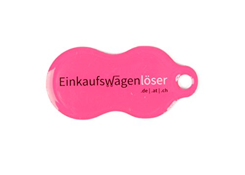 Einkaufswagenchip Farbe pink Edelstahl mit Schlüsselschutz