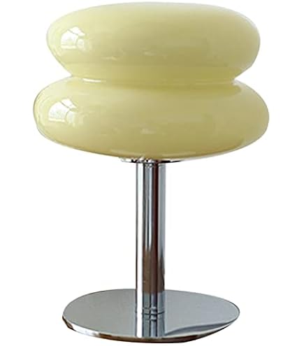 Eiertaart Tafellamp Schattig Bedlampje, Leuke Glazen Tafellamp Energiezuinige Eiertaartvorm voor Slaapzaal (Wit