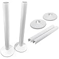 Towel Rail Radiator Pipe Covers & Collars In Black, White, Chrome & Anthracite *Just Snap It* (200mm White Pipe Covers and Collars)