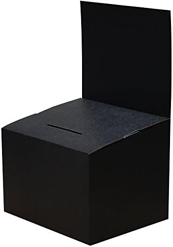 Prime Office Super Durable Cardboard Ballot &amp; Contest Box, Large, Black (570- 2 pk)