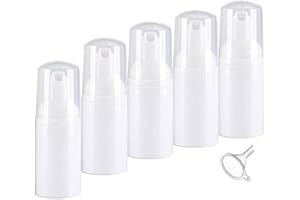 IMIROOTREE Lot de 5 mini flacons à pompe en mousse de format voyage - Blanc - 30 ml