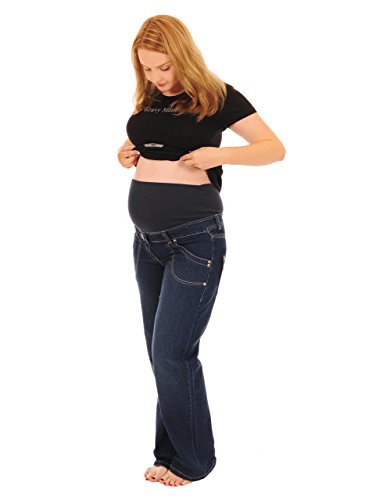 Exclusive Pink Pixie Boyfriend Slouch Over Bump Maternity Jeans 32" Leg Size 8 Blue