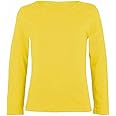 LUXE DIVA Girls Boy Kids Plain Basic Long Sleeve Round Neck T-Shirt Stretch School Tee Top 2-13 Years