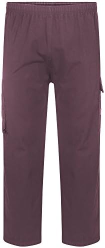 Mens Cargo, Combat,Cargo Trouser With 3 Pockets,Elasticated Waist (UK M, Purpul)