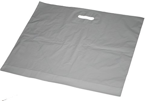 250 Stück MDPE Grifflochtragetaschen Weiss 57 x 50cm Plus 5 cm Dehnfale 50my