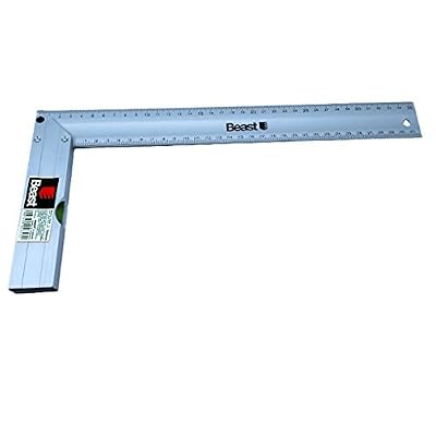 BEAST Équerre de menuisier en aluminium avec niveau à bulle 350 mm