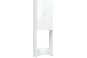 vidaXL Mobile per Lavatrice Bianco Lucido 64x25,5x190 cm