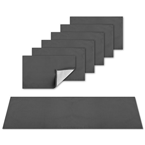 Tischläufer Platzsets Tischdeko Tischdecke Tischset (anthrazit - dunkelgrau / 1x Tischläufer + 6x Platzsets)