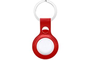 CAPTOR Portachiavi per Apple AirTag 2021, Custodia in Pelle con Gancio, Localizzatore GPS Anti Smarrimento, Cover protettiva (Rosso)