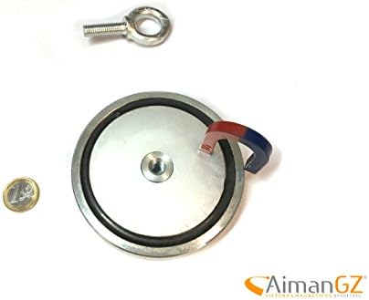 1 superiman with Hook, 107 mm Diameter x 20 mm Thickness – 400 kg pull for Fishing with Magnets