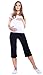 Mija – Comfortable Casual 3/4 Maternity Cropped Pants Trousers 3091 (14, Black)