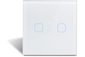 Aimengte Interruptor táctil inteligente LED capacitivo, resistente al rayado A prueba de arañazos Templado Interruptor de luz de pared de vidrio 220V 1/2/3 Cuadrante con luz indicadora