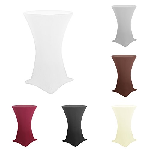 Stretch Stehtischhusse elastische Stretchhusse Husse für Stehtische Bistrotisch in Wein-Rot Ø 70-75cm - 2