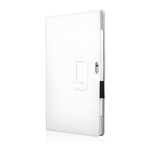 Tasche für Microsoft Surface 3 mit praktischer Stand Funktion aus robustem Kunstleder kombiniert Schutz und Design für Ihr Microsoft Surface 3 Hülle Cover Case Weiss von UC Express® - 6