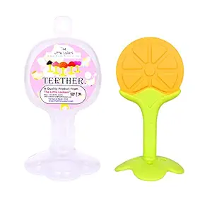 THE LITTLE LOOKERS? Single Silicone Fruit Shape Teether for Baby/Toddlers/Infants/Children (Orange)