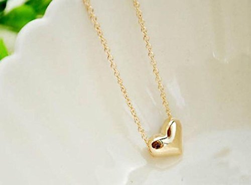 Halskette, Ularmo Frauen Gold Herz Bib Statement Kette Anhänger Halskette Schmuck - 5
