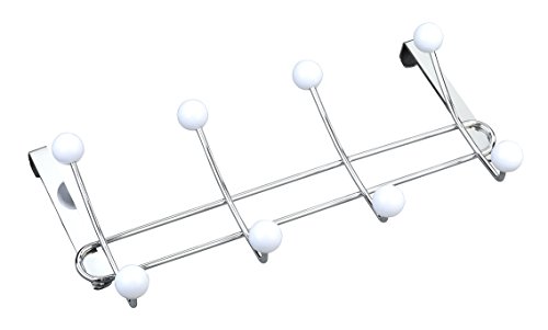 Wenko 22679100 Türgarderobe Lissa Hakenleiste mit 8 Haken, für Türfalzstärken bis 2 cm, Stahl, Chrom, 6.5 x 35 x 18 cm - 4