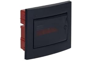 Centralino da incasso 8 moduli FAEG FG14708 con cornice nera e portello fumé 255x215x80mm IP40