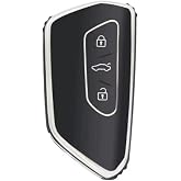 AutoHan Keys Golf 8, Caddy, Leon Cupra, Formenter i&ccedil;in Nano Anahtar Kılıfı, Siyah G&uuml;m&uuml;ş Renk