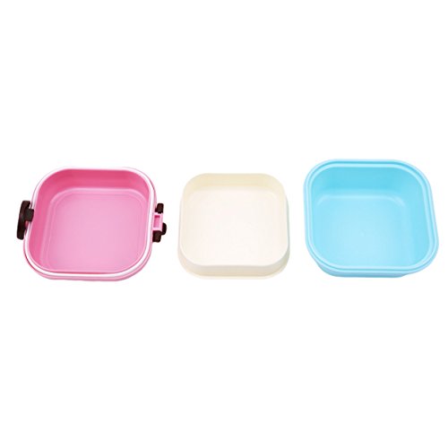 EJY Mignon Boîte à dejeuner pour enfants Cartoon double couche boîtes boîte à lunch micro-ondes Bento Lunch Box (Lapin)