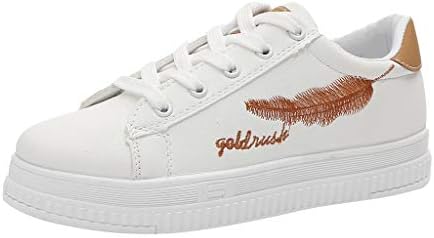 Lace-Up Flats,❤️LianMengMVP Women Platform White Casual Shoes Fashion Feather Students Running Shoes Gym Sports Trainers Lightweight Sneakers Fashion Pumps Size 4-6.5