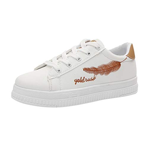 Lace-Up Flats,❤️LianMengMVP Women Platform White Casual Shoes Fashion Feather Students Running Shoes Gym Sports Trainers Lightweight Sneakers Fashion Pumps Size 4-6.5