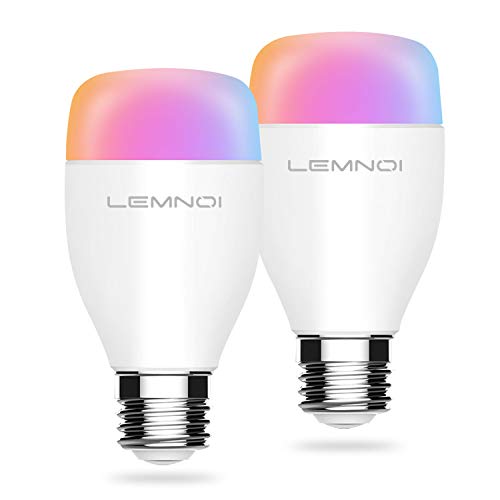 Lemnoi Bombilla Inteligente WIFI, Bombilla Smart LED E27-7W con Colores Regulables, Compatible Con Cualquier Smartphone, Alexa de Amazon Echo, Google Home Assistant e IFTTT.