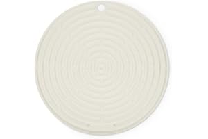 Le Creuset Cool Tool, Pot Holder/Trivet, Silicone, Round, 20 cm, Meringue, 42404207160000